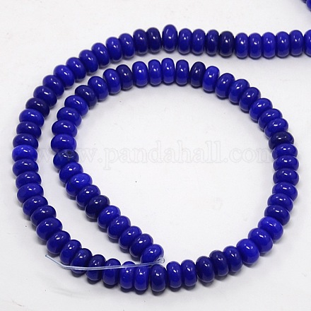 Dyed Natural Gemstone Lapis Lazuli Stone Rondelle Beads Strands G-S105-8mm-09-1