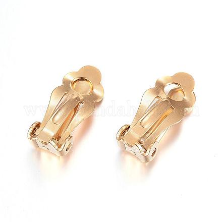 Ion Plating(IP) 304 Stainless Steel Clip-on Earring Findings STAS-G122-15G-1