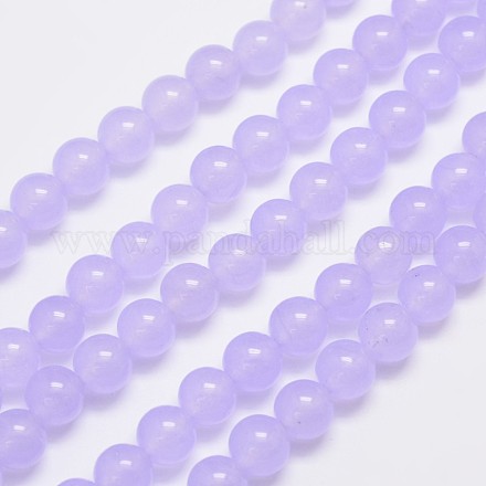 Chapelets de perles en jade de malaisie naturelle et teinte G-A146-8mm-A18-1