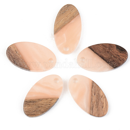 Ciondoli in resina opaca e legno di noce RESI-S389-041A-C02-1