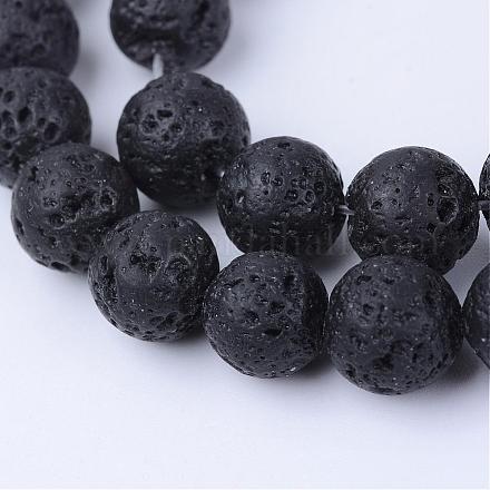 Fili di perle di roccia lavica naturale G-Q462-10mm-24-1