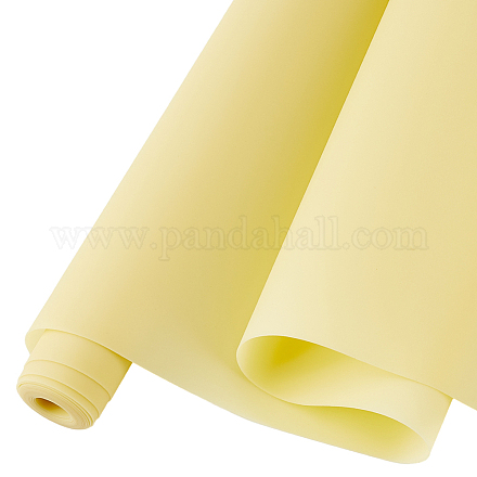 DICOSMETIC 2M/Roll PVC Fabric Yellow Plastic Fabric Solid Color Leather Sheets Leather Fabric Sheets PVC Fabric Roll for DIY Sewing Hair Bows Keychains Jewelry Making DIY-WH0502-96-1