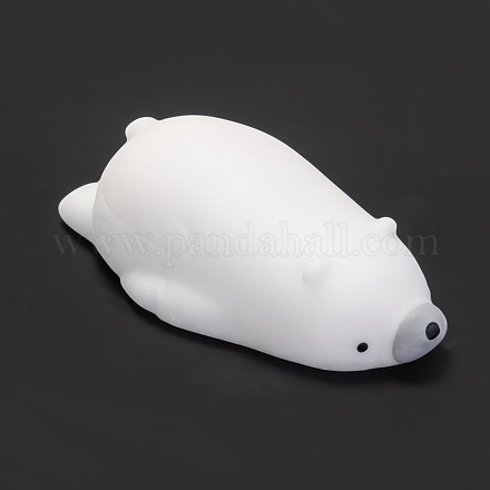 Мягкая игрушка для снятия стресса в форме белого медведя AJEW-H125-31-1