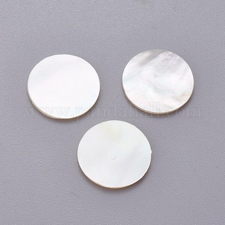 Natural White Shell Mother of Pearl Shell Cabochons X-SHEL-P076-03-1