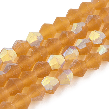 Imitano i fili di perle di vetro smerigliato bicono di cristallo austriaco GLAA-F029-TM4mm-A28-1