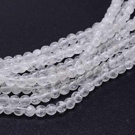 Natürlichen Quarzkristall runde Perlen Stränge G-J303-01-10mm-1