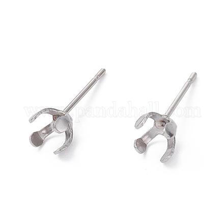 Accessoires de puces d'oreilles en 304 acier inoxydable STAS-L219-03A-P-1