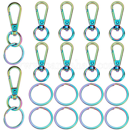 PandaHall Elite Rainbow Color Zinc Alloy Keychain Clasps FIND-PH0006-46-1