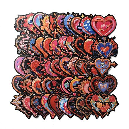 Gothic Style PVC Heart Stickers DIY-M051-02-1