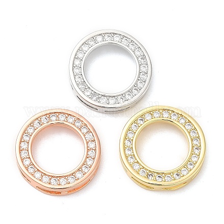 Micro anello in ottone spianare pendenti zirconi ZIRC-L034-31-FF-1