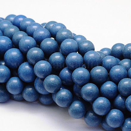 Synthetic Blue Coral Round Beads Strands CORA-E033-6mm-01-1