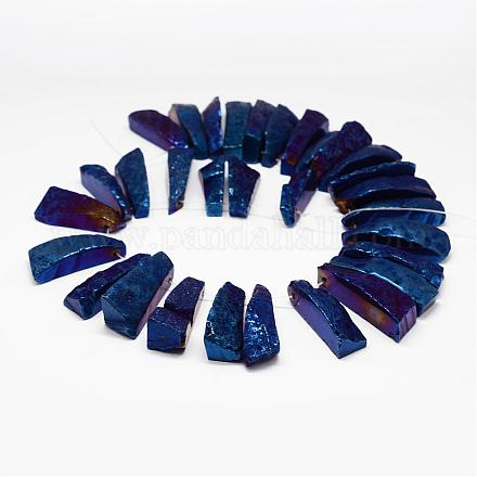 Electroplated Natural & Dyed Agate Bead Strands G-N0169-001D-1