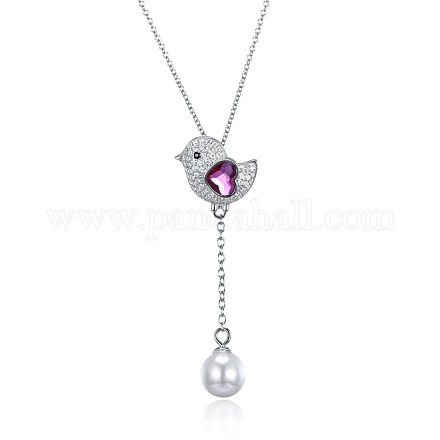 925 подвесные стерлингового серебра ожерелья NJEW-BB34179-A-1