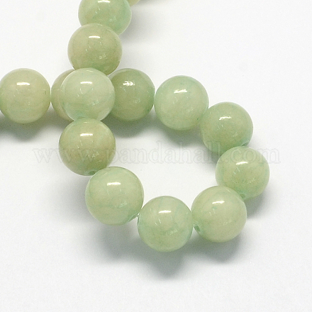 Natural Dyed Yellow Jade Gemstone Bead Strands G-R271-6mm-YXS07-1