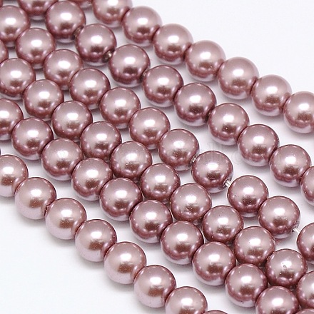 Eco-Friendly Dyed Glass Pearl Round Beads Strands X-HY-A002-6mm-RB046-1