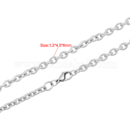 316 Edelstahl Kabelkette Halsketten NJEW-M176-33-B-1