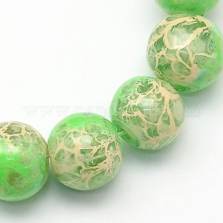 Chapelets de perles en verre rondes tréfilées X-GLAD-R003-12mm-07-1