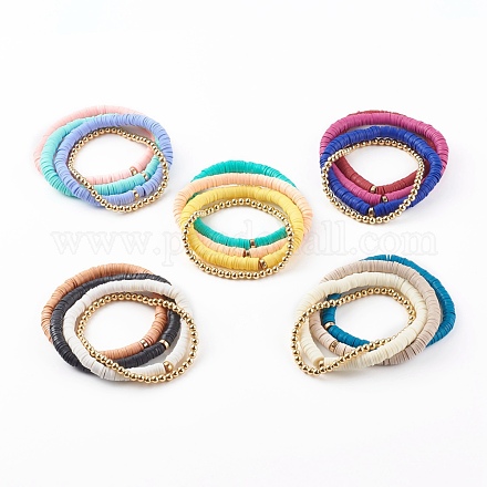 Set di braccialetti con perline elasticizzati BJEW-JB06177-1