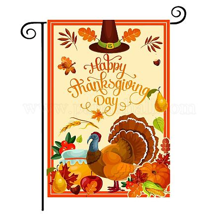 CREATCABIN Happy Thanksgiving Day Flags Thanksgiving Garden Flag Turkey Pumpkins Yard Burlap Decor Rustic Vertical Double Sided Seasonal for Garden Farmhouse House Yard Lawn Outdoor 12.5 x 18 Inch AJEW-WH0284-11-1