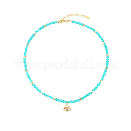 Colliers de perles aigue-marine naturelle EK5559-2-1