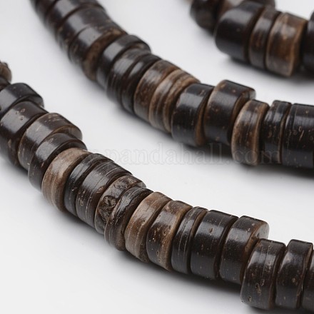 Dyed Natural Coconut Disc Bead Strands X-COCB-O003-07E-1