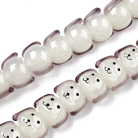 Chapelets de perles vernissées manuelles LAMP-N021-42E-1