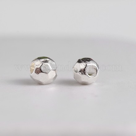 Faceted Round Zinc Alloy Beads TIBEB-M028-13P-1