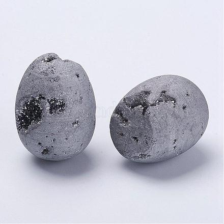 Perles de quartz druzy geode natural électrolytiques DJEW-K009-A01-1