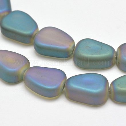 Frosted Electroplate Glass Beads Strands EGLA-M003-B02-1