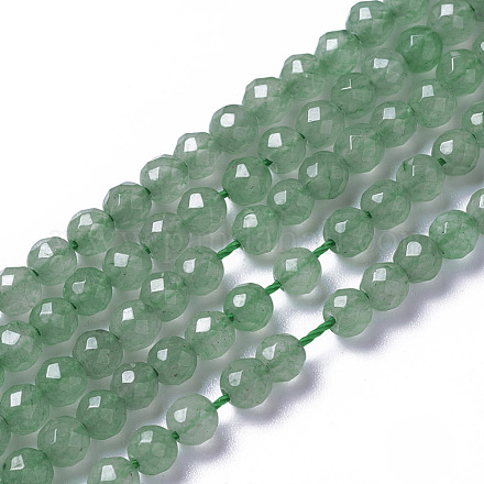 Chapelets de perles en aventurine vert naturel G-F596-10-4mm-1
