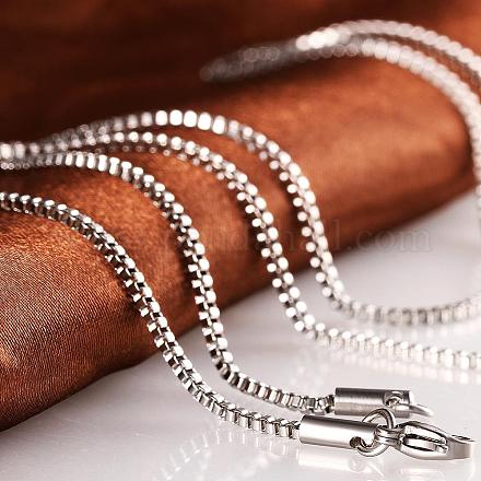 316L Stainless Steel Box Chain Necklaces for Men NJEW-BB08004-18-1