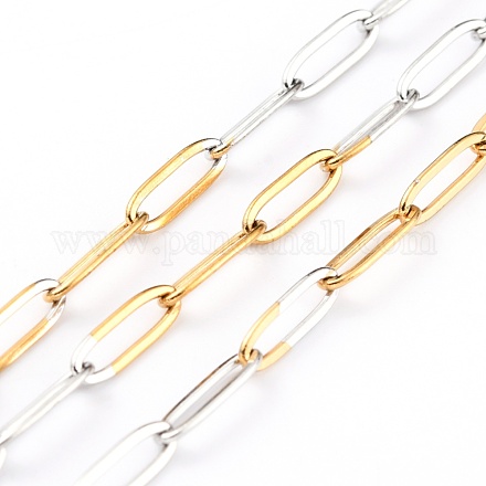 Two Tone 304 Stainless Steel Paperclip Chains CHS-B001-11B-1