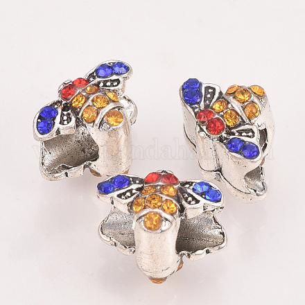 Legierung Rhinestone European Beads X-MPDL-S065-31-1