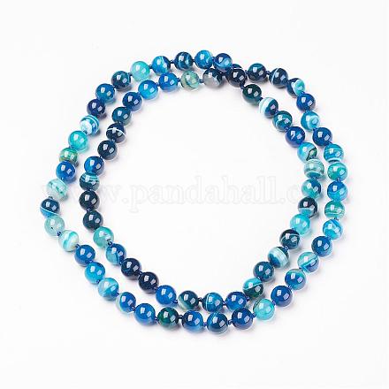 Natural Dyed Agate Multi-strand Necklaces NJEW-F136-B-04-1