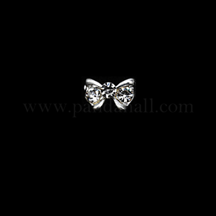 合金ラインストーンカボション  ネイルアートの装飾の付属品  蝶結び  クリスタル MRMJ-Q032-027A-1
