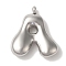 Non-Tarnish Ion Plating(IP) 304 Stainless Steel Pendants, Balloon Letter Charm, Stainless Steel Color, Letter A, 25x22x6mm, Hole: 2mm