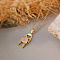 Girl Brass Pave Cubic Zirconia Pendant Necklaces, Golden, Flamingo, 17.72 inch(45cm)