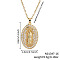 Retro Brass Pave Cubic Zirconia Virgin Mary Religion Pendant Necklaces, Perfect Gift for Everyday and Parties, Golden, Clear, 15.75 inch(40cm)