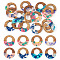 Pandahall 16Pcs 8 Colors  Resin and Walnut Pendants, Flat Round, Mixed Color, 38x3mm, Hole: 2mm, 2pcs/color