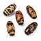 Tibetan Style dZi Beads, Natural Agate Beads, Dyed, Rice, Mixed Patterns, 19~19.5x10mm, Hole: 1.5~1.6mm