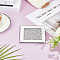 1Pc Square Glass Coasters, Cup Mats, Silver, 99x99x8.5mm