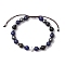 Gemstone Braided Bead Bracelets, with Brass Beads, Cross, Inner Diameter: 2~3-1/2 inch(5.2~8.9cm)
