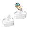 Acrylic Finger Ring Display Holders, Oval, Clear, 3.1x3.65x1.4cm