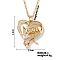 Simple and Elegant Brass Pave Clear Cubic Zircon Mom Heart Pendant Necklaces for Mother's Day, Golden, 15.75 inch(40cm)