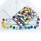 Square Glass Cabochons, Mosaic Tiles, for DIY Mosaic Art Crafts, Mixed Color, 10x10x4mm, about 172pcs/set