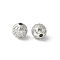 Brass Micro Pave Cubic Zirconia Beads, Round, Rack Plating, Lasting Plated, Cadmium Free & Lead Free, Clear, 7.5x8mm, Hole: 1.8mm