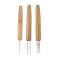 3Pcs 3 Styles Iron Crochet Hooks, with Bamboo Handles, Peru, 133~137x13.5~14x7~9mm, 1pc/style