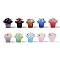 Glass Bumpy Beads, Ice Cream, with Enamel, Dyed & Hearted, Mixed Color, 13.5x13mm, Hole: 1.6mm