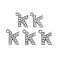 Alloy Pendants, with Crystal Rhinestone, Platinum, Cadmium Free & Lead Free, Alphabet, Letter.K, 17x14.5x2mm, Hole: 1.6mm