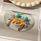 Raffia Dangle Stud Earrings, Coconut Tree, Colorful, 61.4x39.3mm